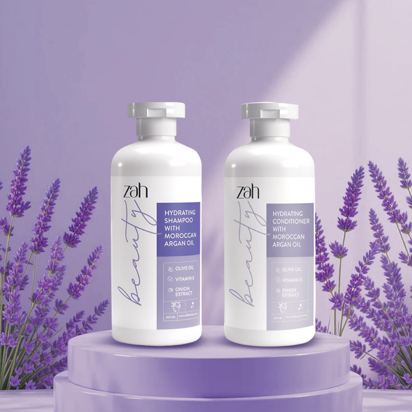 ZAH BEAUTY Moroccan Argan Oil Shampoo & Conditioner Duo | With Argan Oil, Olive Oil, Keratin, Onion Extract & Vitamin E | Nourishing, Strengthening, Frizz Control & Shine Boost
