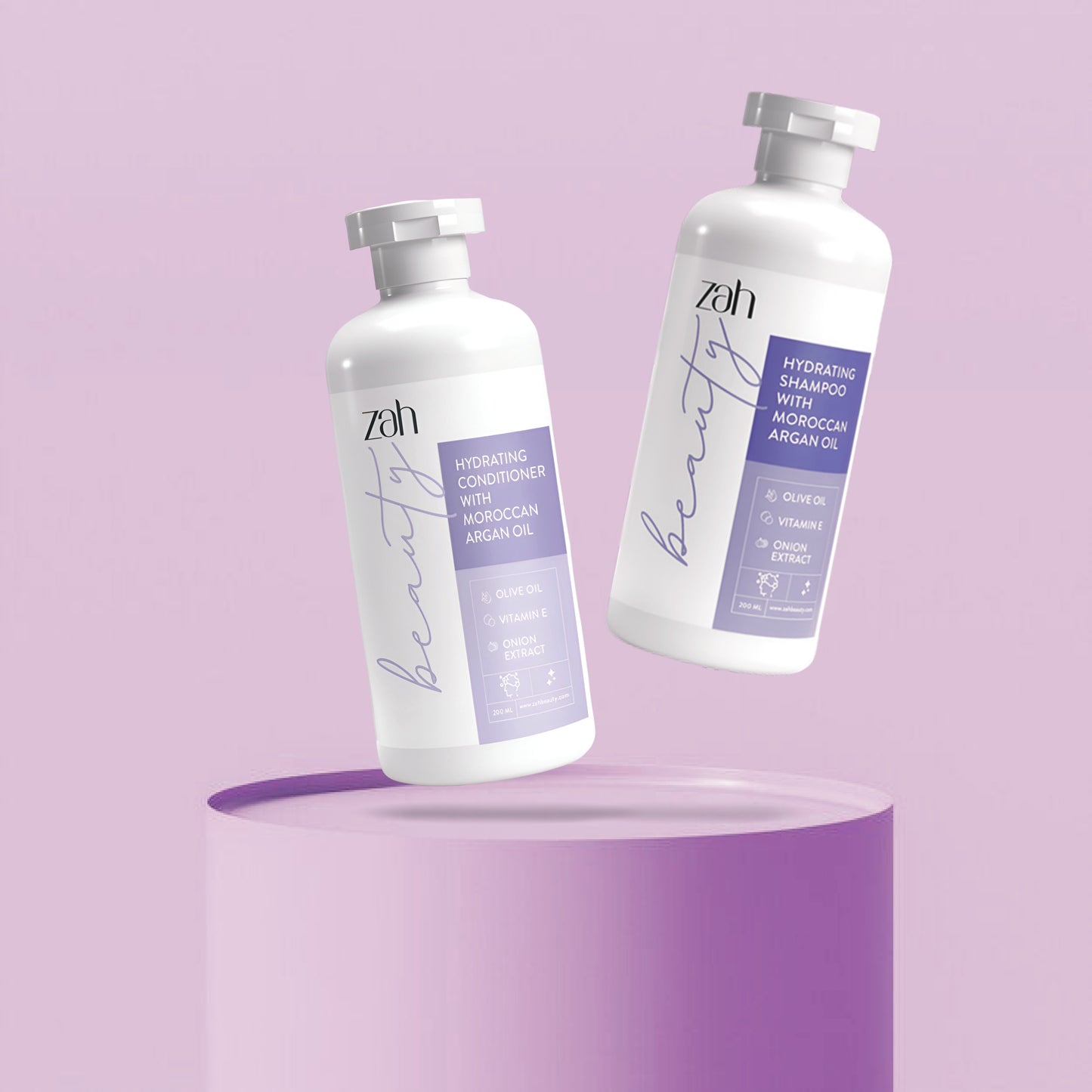 ZAH BEAUTY Moroccan Argan Oil Shampoo & Conditioner Duo | With Argan Oil, Olive Oil, Keratin, Onion Extract & Vitamin E | Nourishing, Strengthening, Frizz Control & Shine Boost