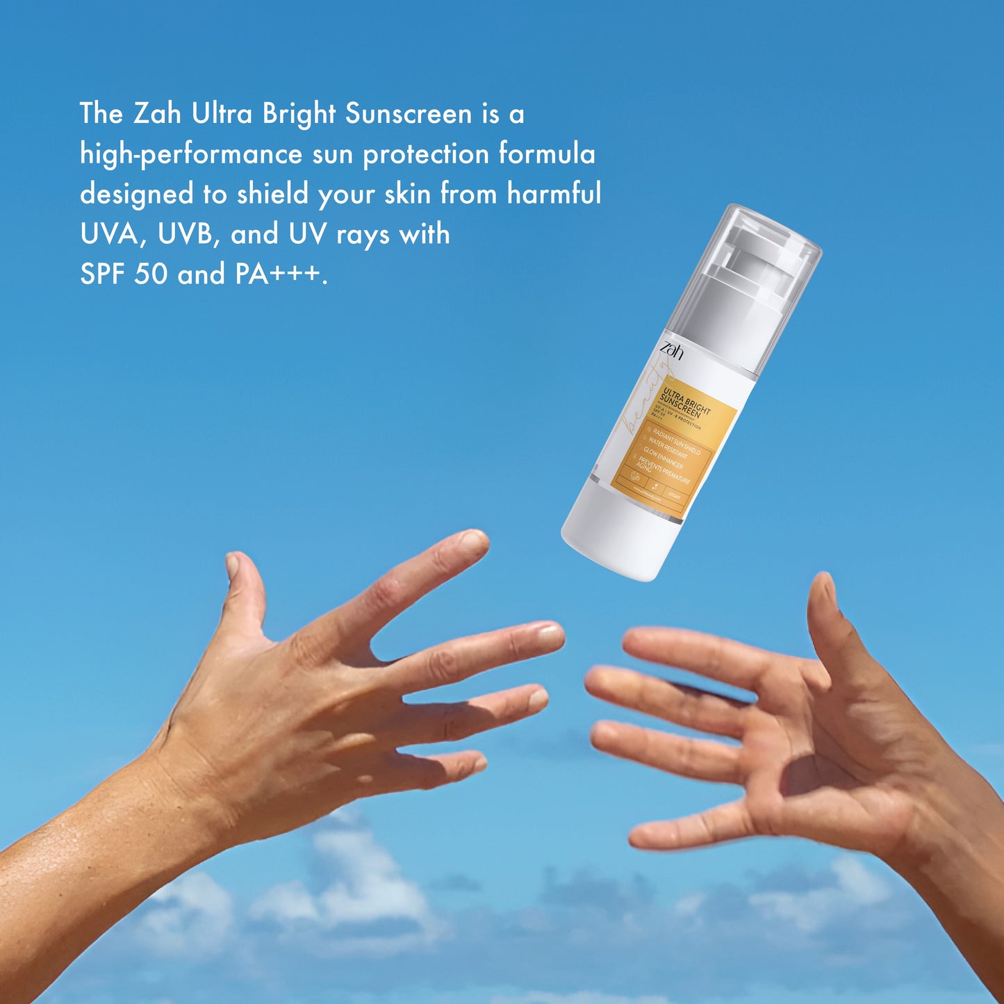 Ultra Bright Sunscreen | With Zinc Oxide, Dimethicone Complex & Antioxidants | Water-Resistant UV Shield for Radiant Skin
