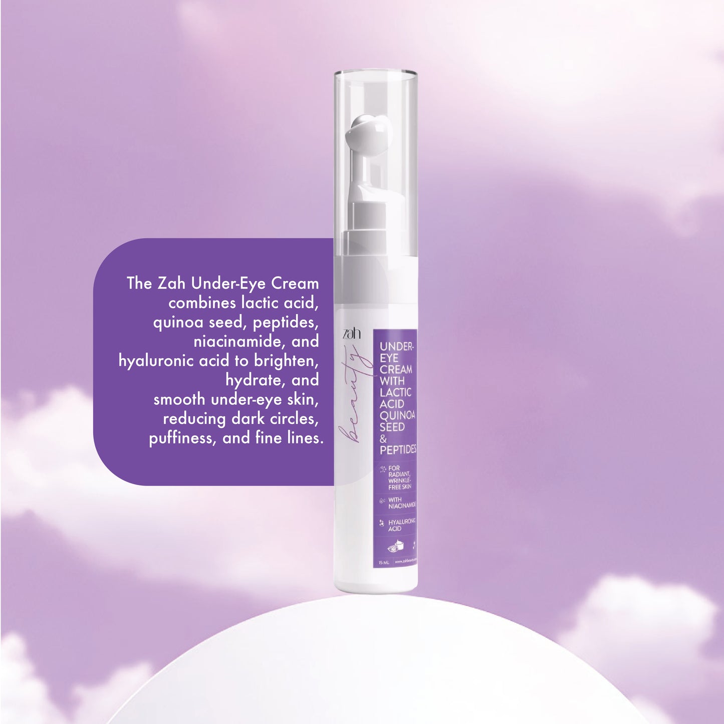 Under Eye Gel | With Lactic Acid, Peptides, Quinoa Seed & Shea Butter | Reduces Dark Circles, Puffiness & Fine Lines