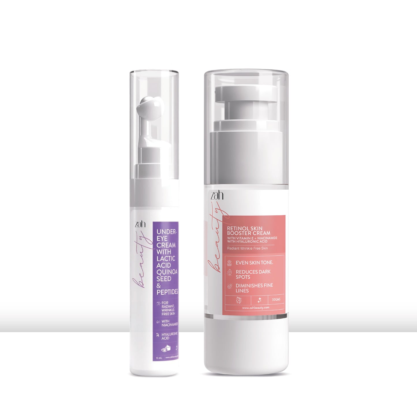 ZAH BEAUTY Night Repair Duo | Retinol & Peptide Night Cream + Under Eye Gel | Anti-Aging, Hydration & Brightening Skincare Set